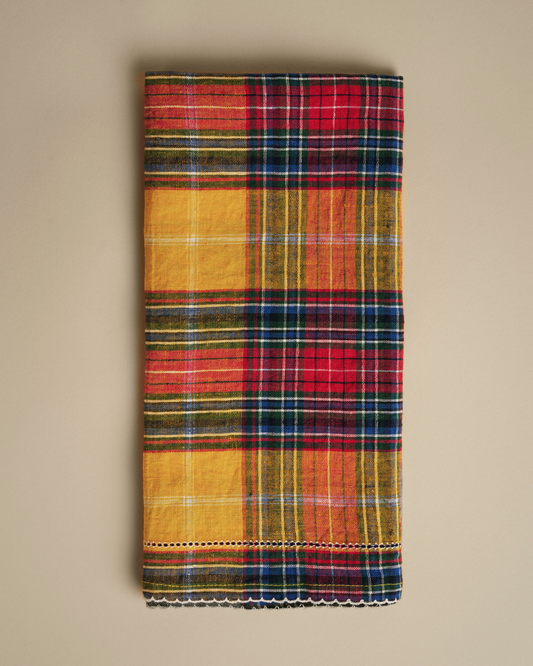 Japanese Dead Stock Plaid Tea Towel Set