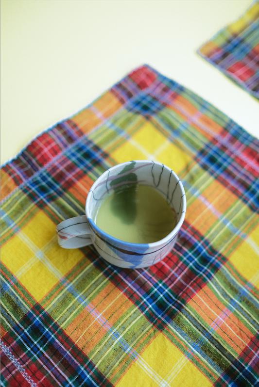 Japanese Deadstock Plaid Matcha Mat